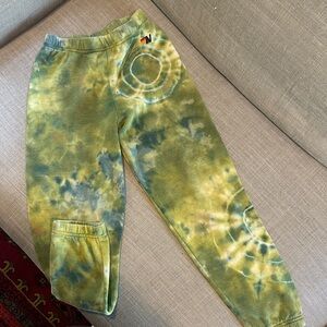 Aviator Nation Kids Tie-Dye Green/Yellow Joggers
